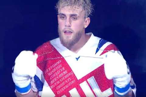 Jake Paul trolls ‘bitch’ Tommy Fury with customised Union Jack walkout attire and blasts rival..