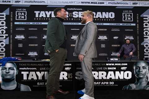 Watch Eddie Hearn face-off with Jake Paul after joking he ‘started this mess’ by promoting..