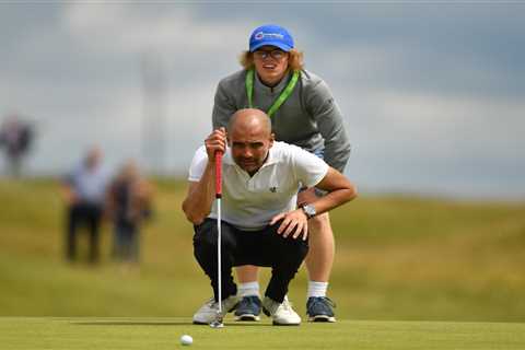 Relaxed Pep Guardiola jokes he’d give up half his trophies for a good golf swing ahead of massive..