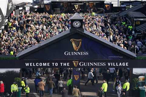 Cheltenham Festival’s Guinness Village packed at 11am as punters get into Irish spirit on St..
