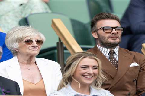 David Beckham takes mum Sandra for day out at Wimbledon as pair sit in posh seats behind Olympians..