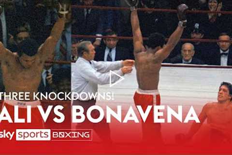 Three knockdowns! Muhammad Ali vs Oscar Bonavena EPIC 15th round 🎬 Archive footage