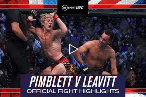 ABSOLUTE SCENES!  Paddy the Baddy Pimblett v Jordan Leavitt  UFC London Official Fight Highlights