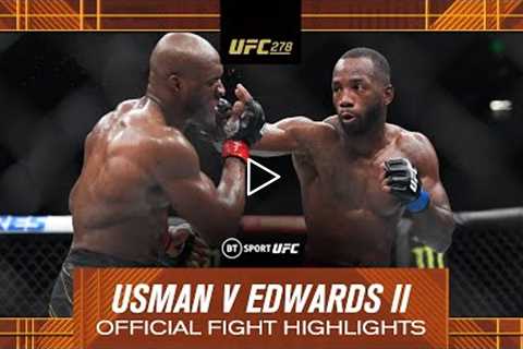 LEON WINS THE TITLE!  Kamaru Usman v Leon Edwards II  UFC 278 Official Fight Highlights