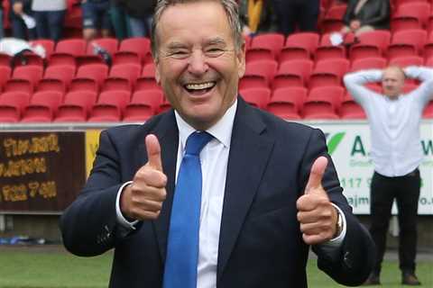 Jeff Stelling – who owned racehorse Unbelievable Jeff with Chris Kamara – celebrates latest win as..