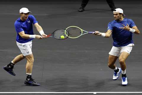 Watch Andy Murray and Berrettini run into each other at Laver Cup but STILL win point as Brit’s..