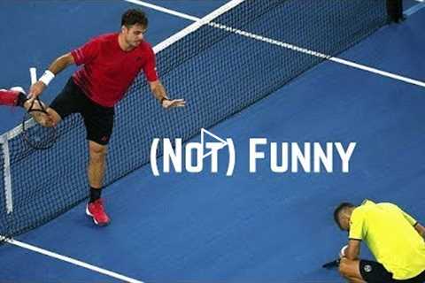 Tennis. Hitting The Opponent - (Not) Funny Moments