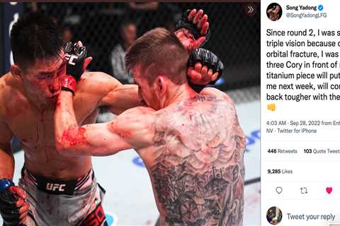 UFC star Song Yadong reveals X-Ray of fractured orbital that needs titanium plate after seeing..