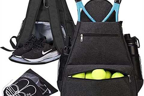 shiningwaner Tennis Bags Tennis Backpack with Shoe Compartment Shoe Bag for Men and Women, Holding..