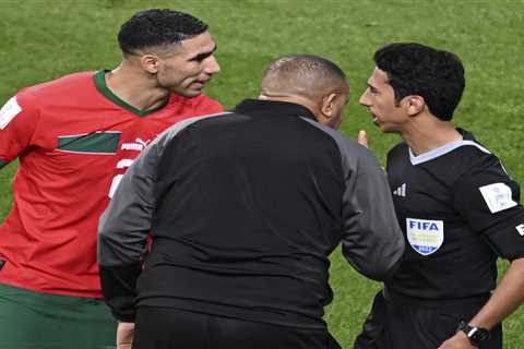 Morocco star Hakimi pleads with Fifa boss Infantino and complains about referee after third-place..