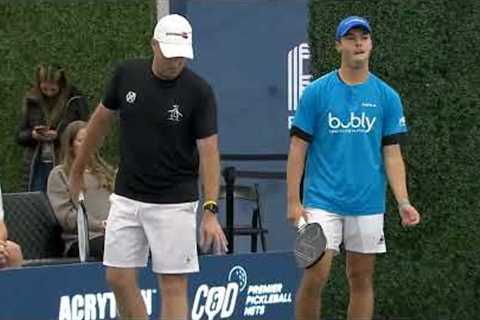 Tennis Pros Jack Sock and Sam Querrey vs Pickleball Pros Ben Johns and Matt Wright Game 1