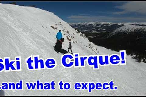 Skiing and Snowboarding The Cirque territory at Winter Park Resort, Colorado.