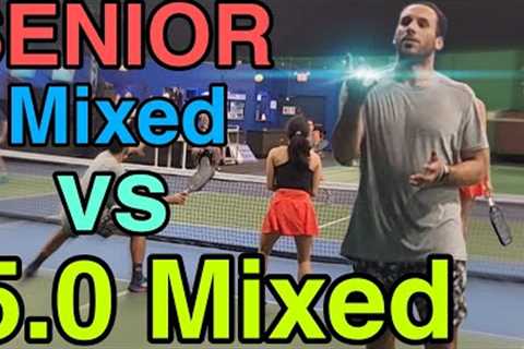 Senior Mixed vs 5.0 Mixed Pickleball Doubles Local