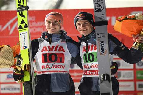 Geiger and Wellinger combat heavy rain to take FIS Ski Jumping World Cup win