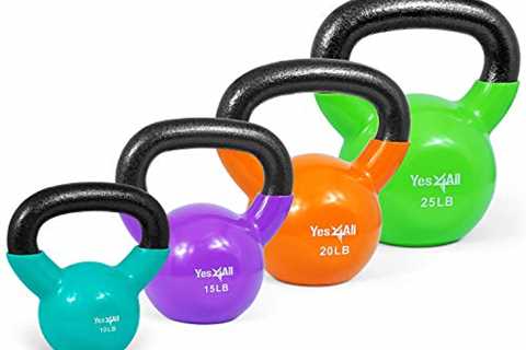 Yes4All Combo Special: Vinyl Coated Kettlebell Weight Sets â Weight Available: 5, 10, 15, 20, 25, ..