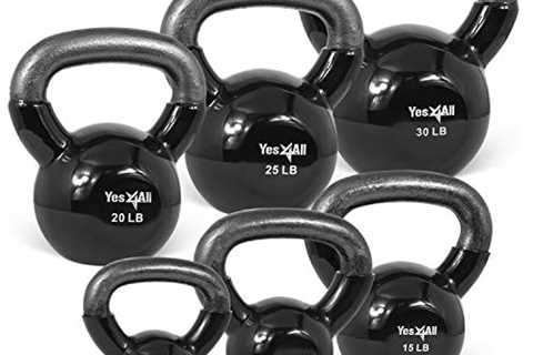 Yes4All Combo Special: Vinyl Coated Kettlebell Weight Sets â Weight Available: 5, 10, 15, 20, 25, ..