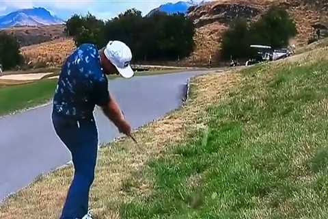 Bizarre optical illusion makes it look like golfer fluffs his shot – but can you work out what..