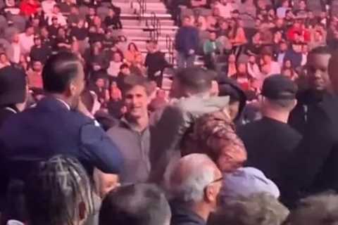 Watch Conor McGregor and Jake Gyllenhaal embrace at UFC 285 after Hollywood star films movie scene..