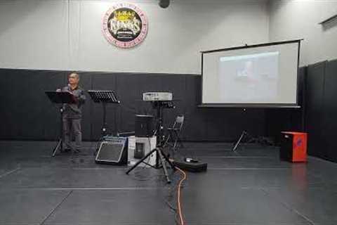 Sunday Night Evangelistic Service at a Mix Martial Arts Gym. How cool is that?