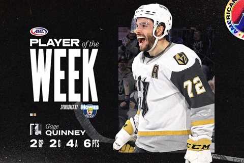 Silver Knights’ Quinney named AHL Player of the Week