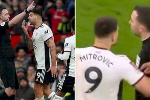 Aleksandar Mitrovic slapped with huge ban for disgraceful push on ref against Man Utd