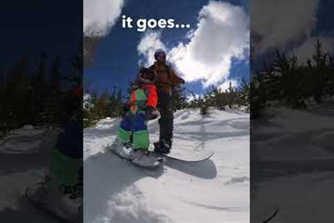 Snowboarding with a tree hugger (toddler) #fatherson #2yearsold