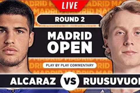 ALCARAZ vs RUUSUVUORI | ATP Madrid Open 2023 | Live Tennis Play-by-Play Stream