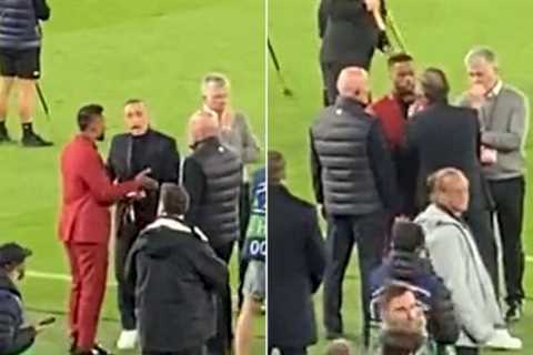 Man Utd hero Evra in ‘heated’ chat with Man City staff on the pitch after Real Madrid win