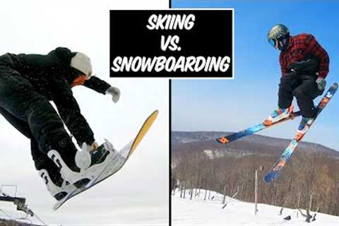 Skiing vs. Snowboarding: A FULL Comparison! Pros and Cons!