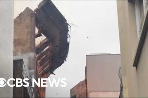 Wall collapses as major fire engulfs Sydney building