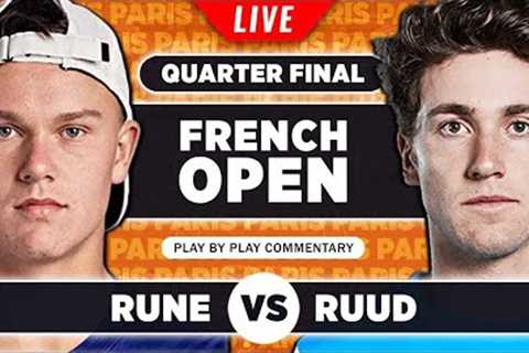 RUNE vs RUUD | French Open 2023 Quarter Final | LIVE Tennis Play-by-Play Stream