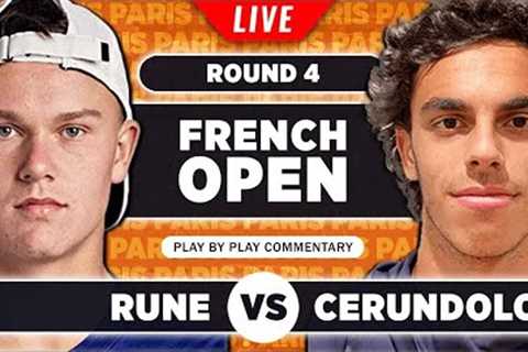 RUNE vs CERUNDOLO | French Open 2023 | LIVE Tennis Play-by-Play Stream