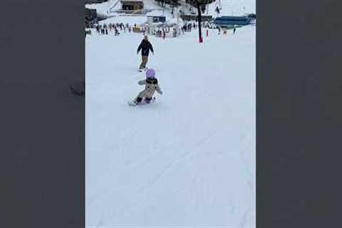 CUTEST celebration after not falling on a run #snowboarding