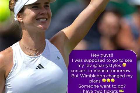 Harry Styles offers Elina Svitolina free tickets to concert after Wimbledon success forces her to..