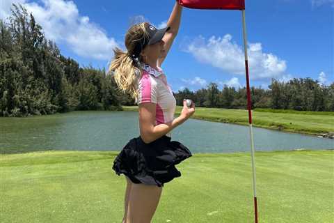 Grace Charis suffers wardrobe malfunction on-course as influencer teases fans with ‘golf with a..