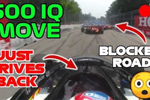 500 IQ MOVE From This INDYCAR DRIVER With A BLOCKED ROAD AHEAD!