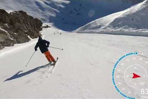 The Sarenne (Alpe d’Huez 2019) in 4k skiing over 100 KPH. longest black run in Europe.