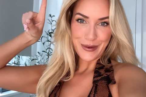 Paige Spiranac looks sensational in busty tiger-print dress as golf influencer gives eye-popping..