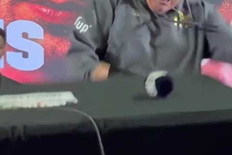 John Fury Throws Table and Chairs in On-Stage Meltdown at KSI vs Tommy Fury Press Conference