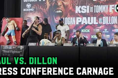 Logan Paul vs. Dillon Danis & KSI vs. Tommy Fury - Carnage at Full Press Conference