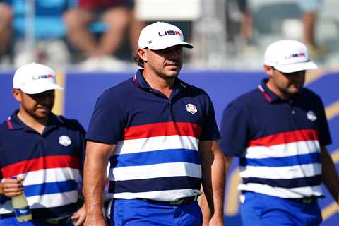 Awkward video plays on big screen at Ryder Cup while Team USA are practicing – and European fans..