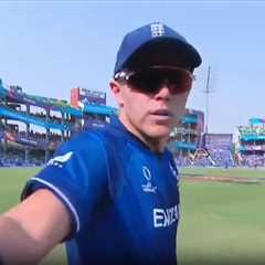 England cricket star Sam Curran shoves cameraman away during Afghanistan World Cup clash