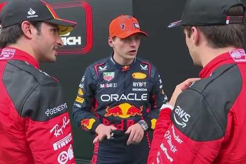 Video: Charles Leclerc, Carlos Sainz and Max Verstappen post-qualifying track limits talk in Austria