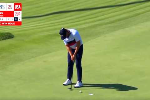 Team USA star Burns taunts European fans at Ryder Cup as he sinks putt & roars: ‘What’s that? I ..