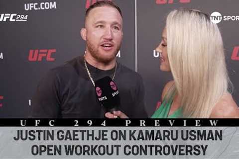 UFC 294: Justin Gaethje clarifies open workout incident with Kamaru Usman & talks Islam..