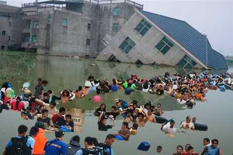 China is sinking! 720,000 people are evacuated, thousands of houses are underwater