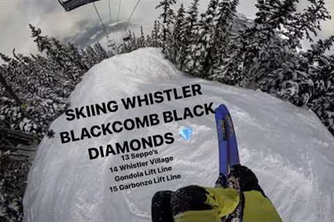 SKIING WHISTLER BLACKCOMB BLACK DIAMONDS VIA POV-Seppo''s, Whistler Gondola Lift Line &..