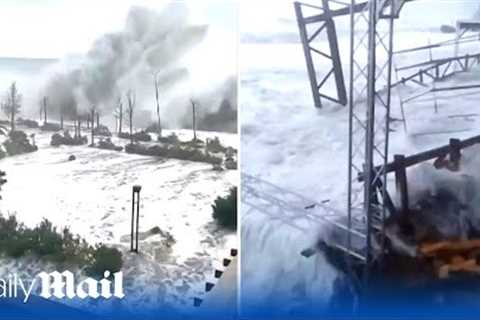 Huge storm wipes out Russian defences in Crimea as trenches and firing positions are destroyed