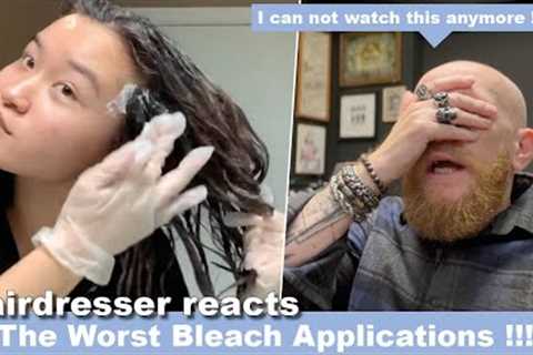 The Most TERRIBLE Bleach Applications You Have EVER SEEN !!! Hairdresser reacts to hair fails