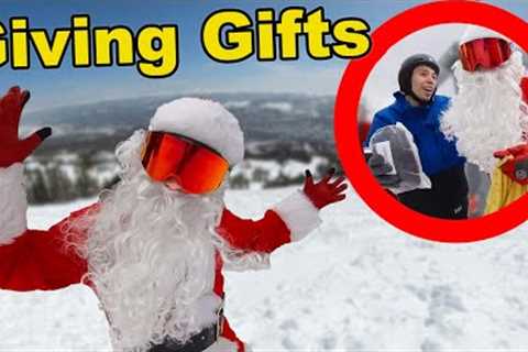 Snowboarding as Santa